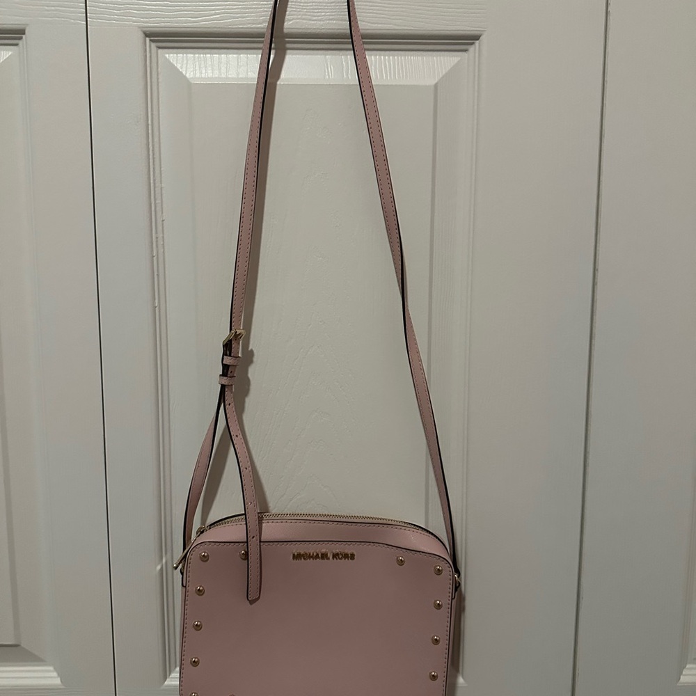 Michael Kors Blush Crossbody Bag with Gold Accents